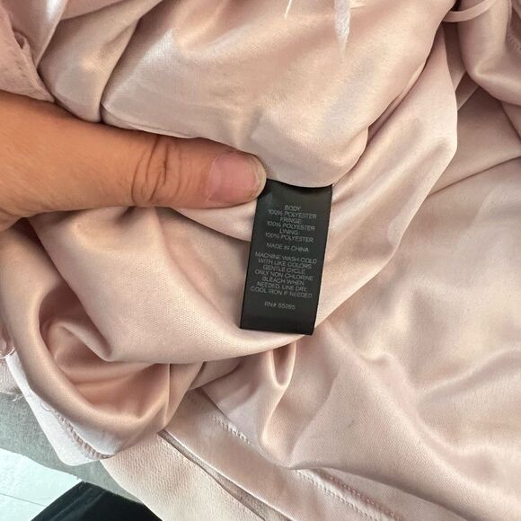 Express soft pink fringe mini skirt size 8 - Picture 11 of 12